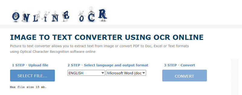 OnlineOCR JPG 到 Word 轉換器