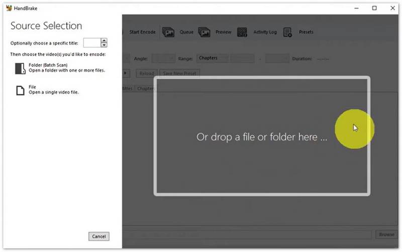 Add MKV File in Handbrake