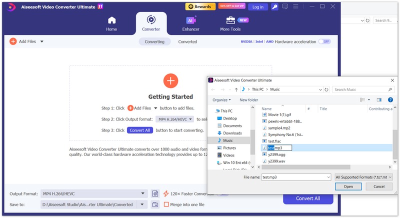 Add MP3 File To Aiseesoft Video Converter Ultimate