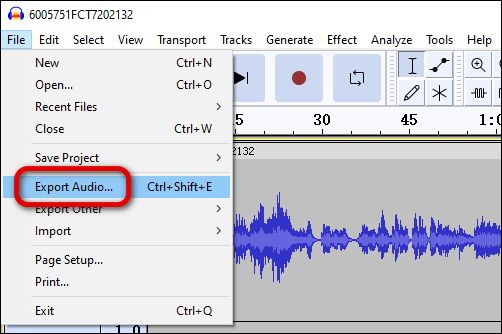 Audio exporteren in Audacity