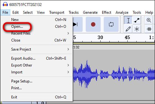 Otwórz plik w Audacity