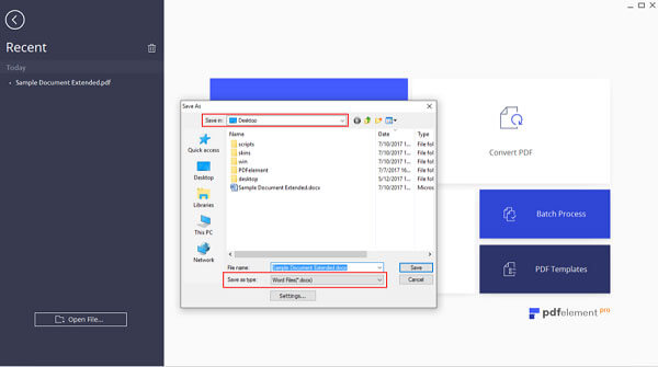 Choose the output format