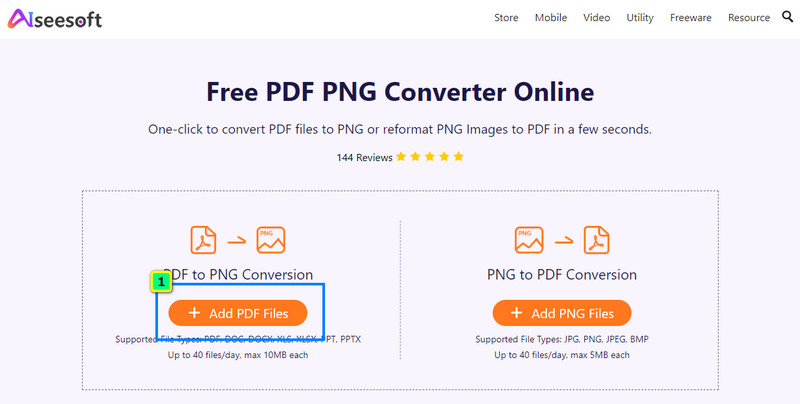 Upload PDF naar Converter naar TIFF