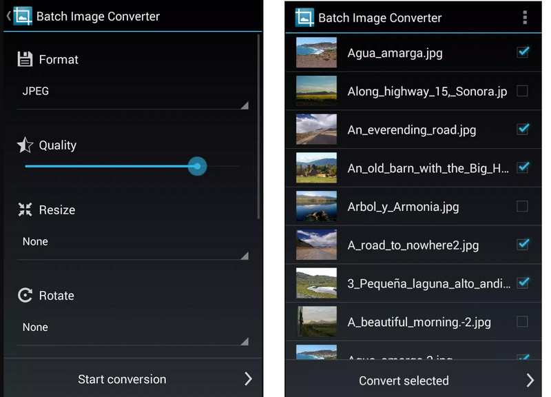 Batch afbeelding converteren op Android