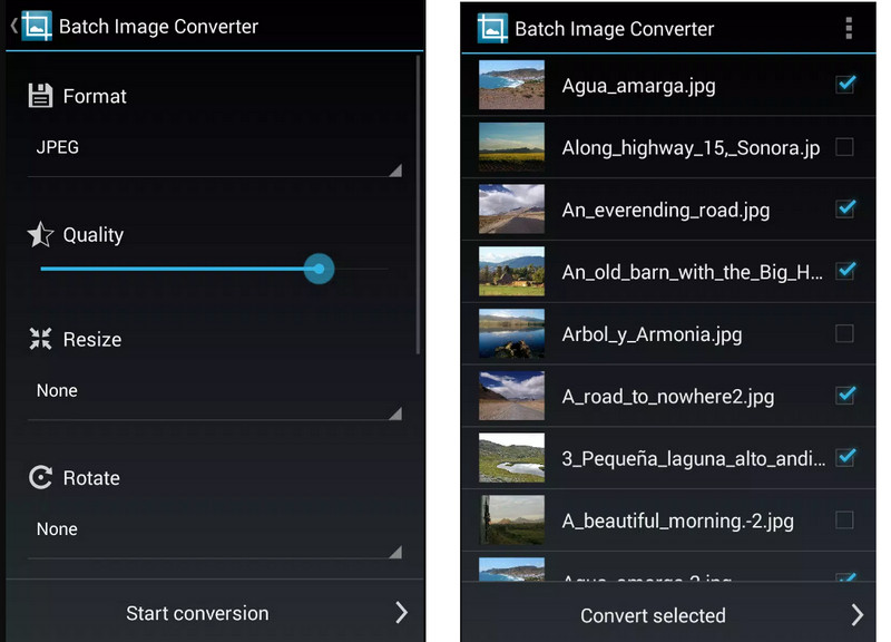 Converti immagine in batch su Android