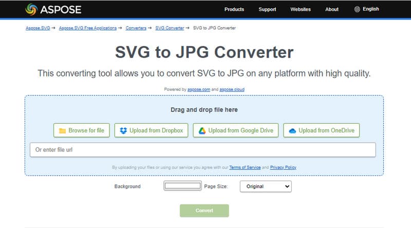 Αναθέστε τον μετατροπέα SVG σε JPG