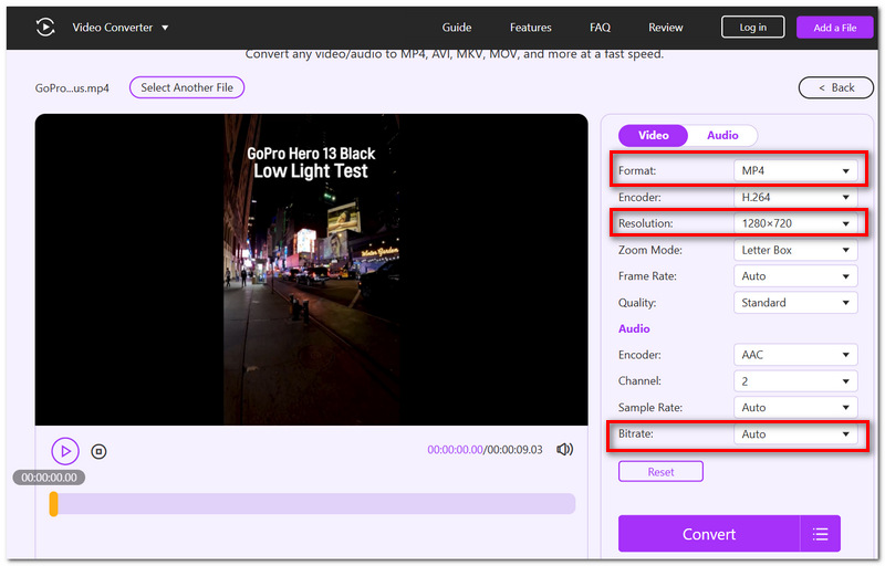 Choose MP4 Format