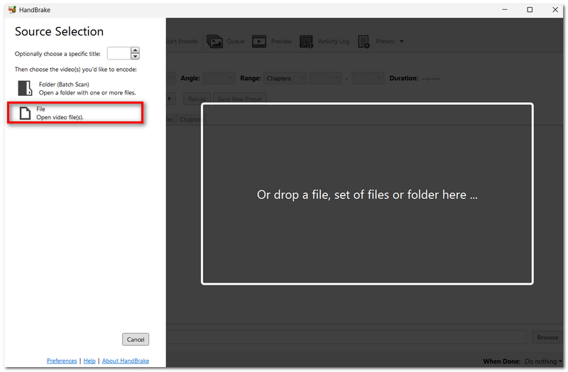 Click The File