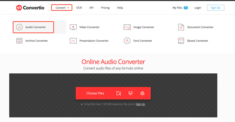 Convertio Audio-omzetter WAV naar MP3