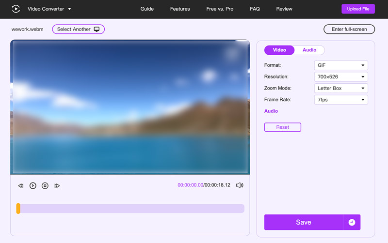 A WebM konvertálása GIF Online Aiseesoft formátumba