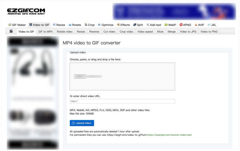 Ezgif Video to GIF Online Converter