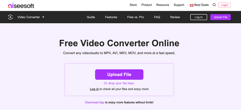 Aiseesoft Gratis WebM naar MP4-converter online