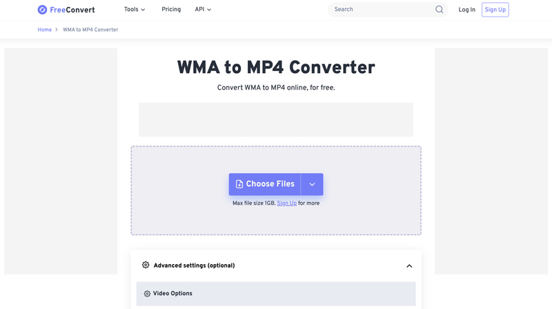 FreeConvert WMA to MP4 Converter online