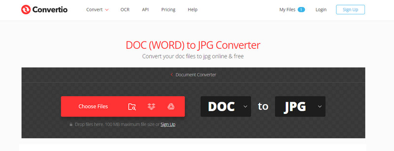 Convertio Doc to JPG