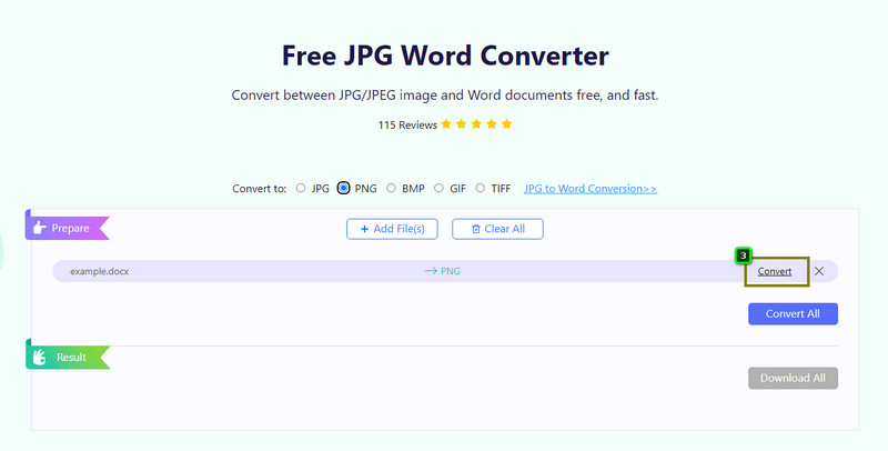 Start to Convert Word to PNG