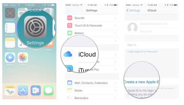 Opret et nyt Apple ID med iCloud