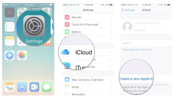 Skapa ett nytt Apple-ID med iCloud