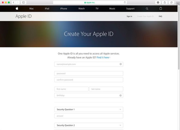 Δημιουργήστε το Apple ID σας