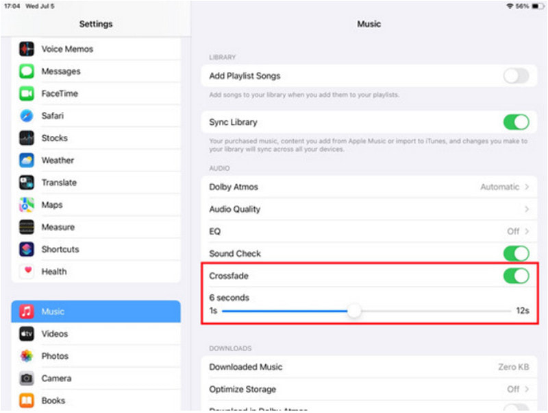 How to Crossfade on iPad Set Up