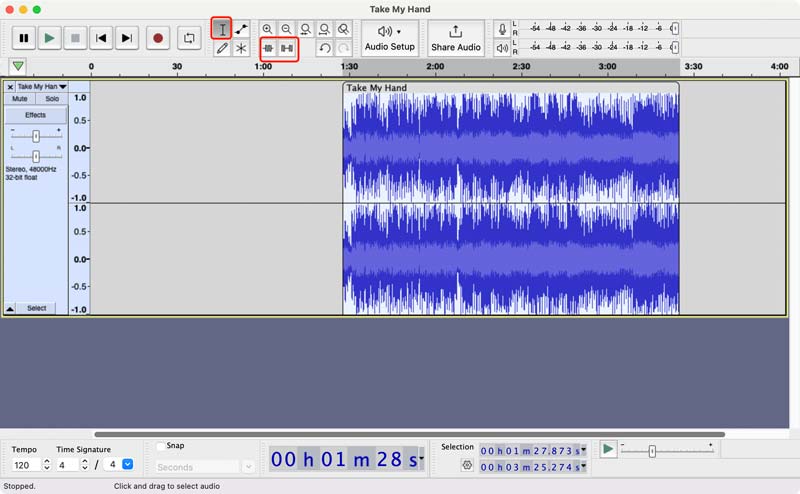 Narzędzie do cięcia piosenek Open Source Audacity