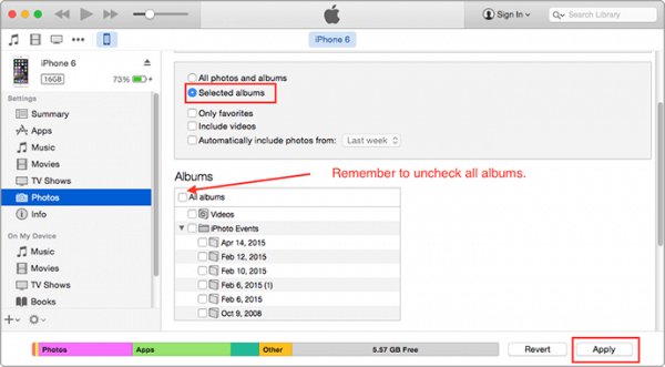 İPhone Albümü iTunes ile sil