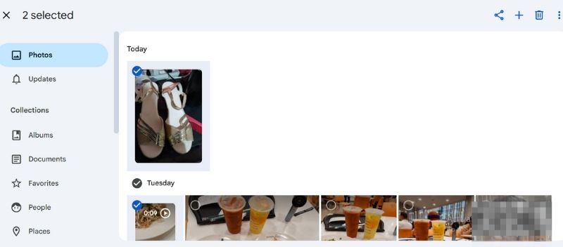 Select The Images to Delete