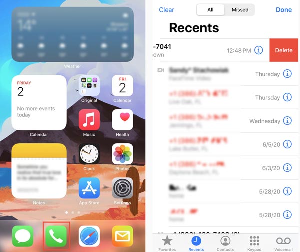 how to see deleted call history on iphone