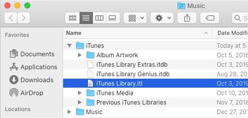 Itunes Library Itl mappa
