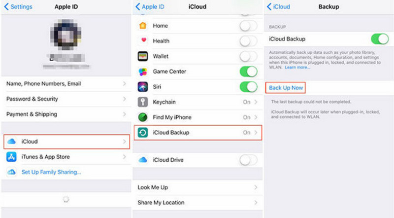 Μήνυμα δημιουργίας αντιγράφων ασφαλείας iPhone iCloud