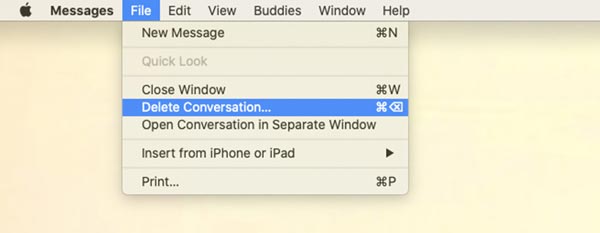 Odstraňte konverzaci na Macu v aplikaci Zprávy