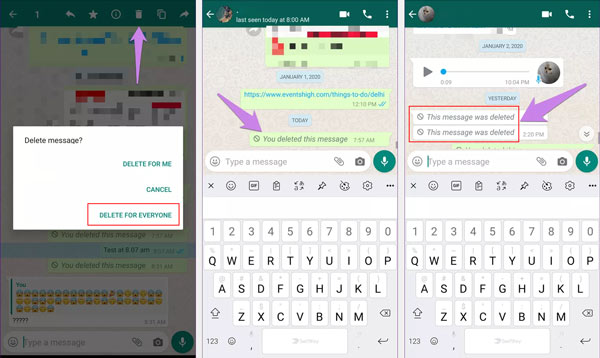 Jak odstranit zprávy WhatsApp pro každého