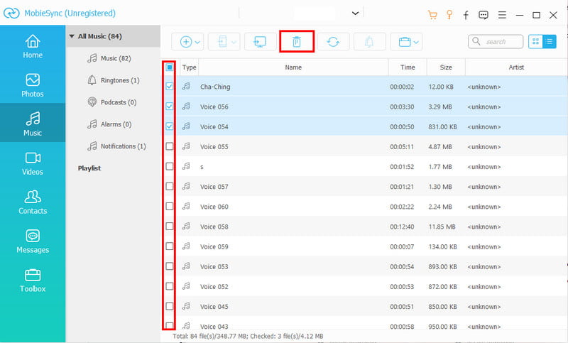 Aiseesoft MobieSync 從 iPhone 移除音樂