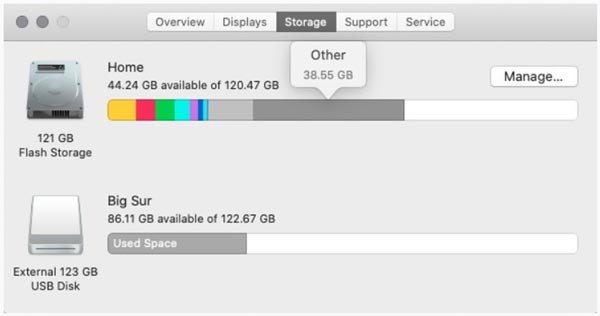 Trova altro spazio di archiviazione su Mac