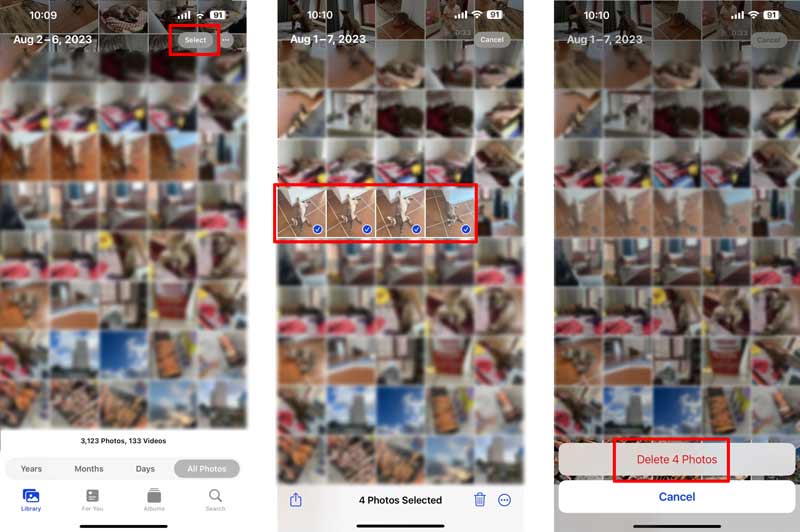 Verwijder meerdere foto's van de iPhone