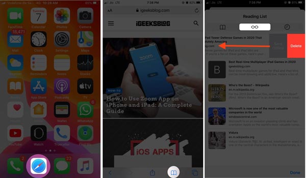 Delete Reading List iPhone