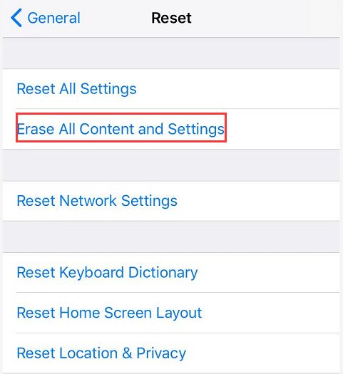 Erase All Content And Settings