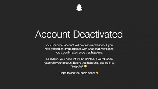 Elimina account su Snapchat