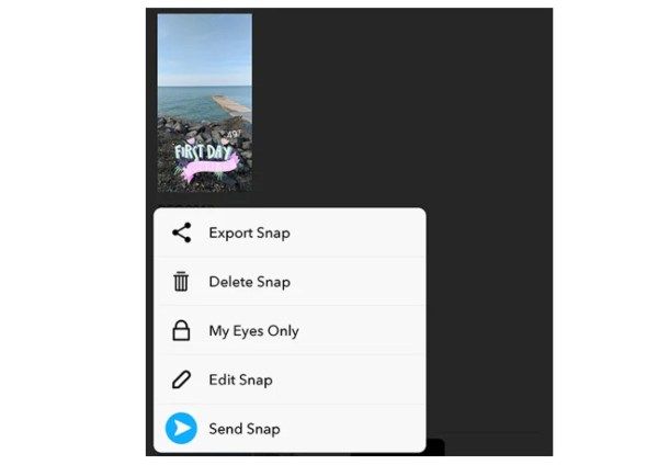 Удалить Snapchat фотографии из воспоминаний