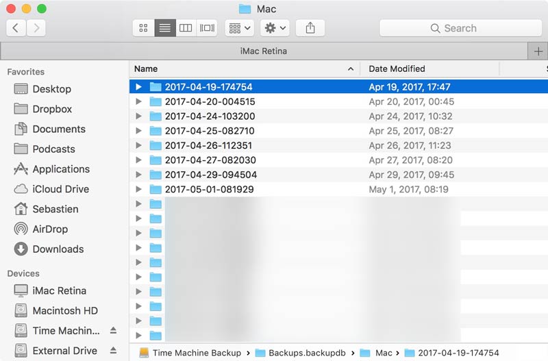 Delete Old Time Machine Backups Via Finder