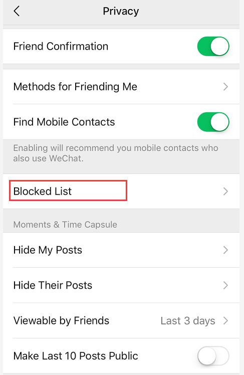 Blocked List
