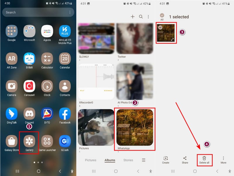 Galleria WhatsApp Android Elimina le foto di WhatsApp