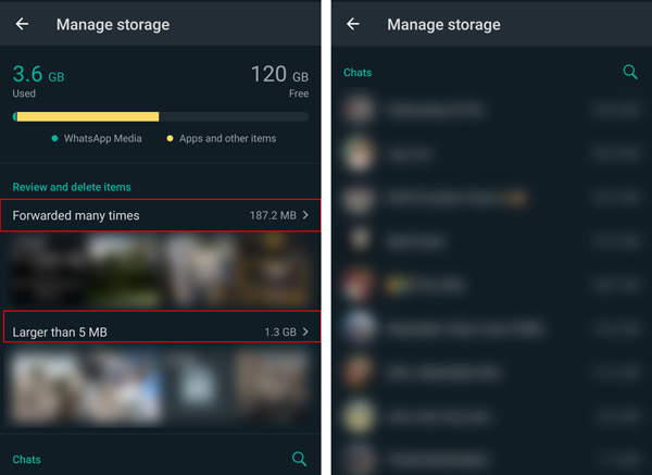 Удалить фотографии в WhatsApp