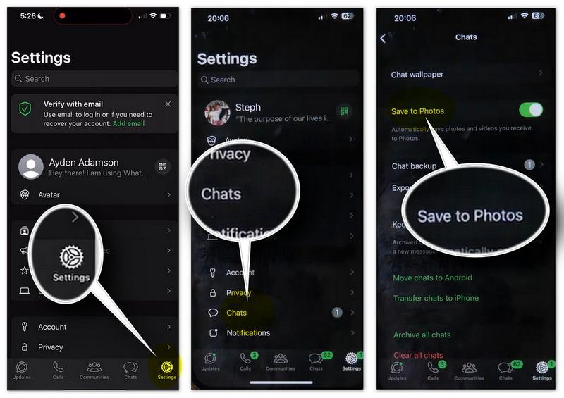 Disable Save to Photos