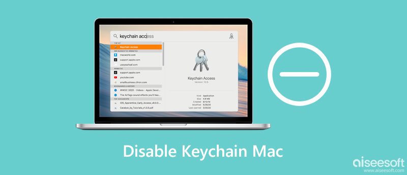 Poista Keychain Mac käytöstä