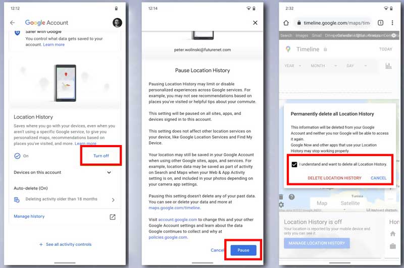 Διαχειριστείτε το Ιστορικό τοποθεσίας στο Android