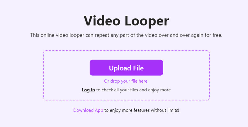 Aiseesoft Video Looper Upload fil