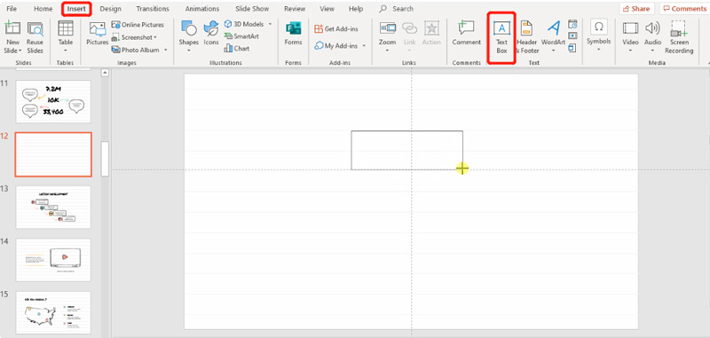 Inserisci casella di testo in PowerPoint