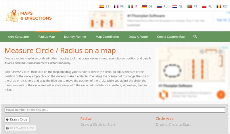 Kaartenroutebeschrijving Radius Kaart