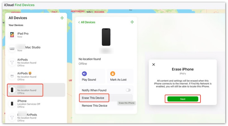 Erase iPhone Remotely Using Find My iPhone
