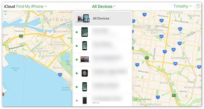 View Find My iPhone Location